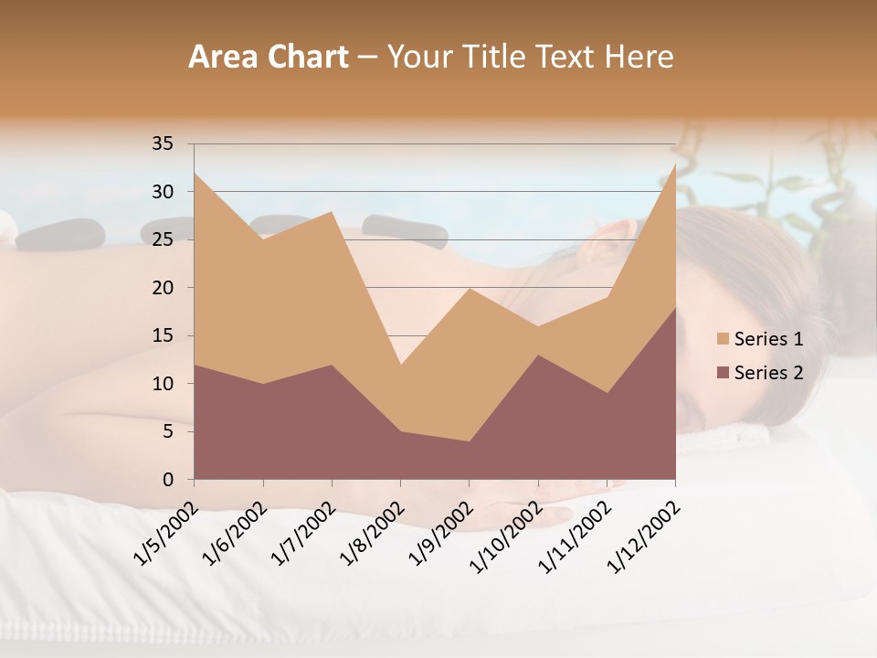 A Woman Laying Down In A Spa With Hot Stones On Her Back PowerPoint Template