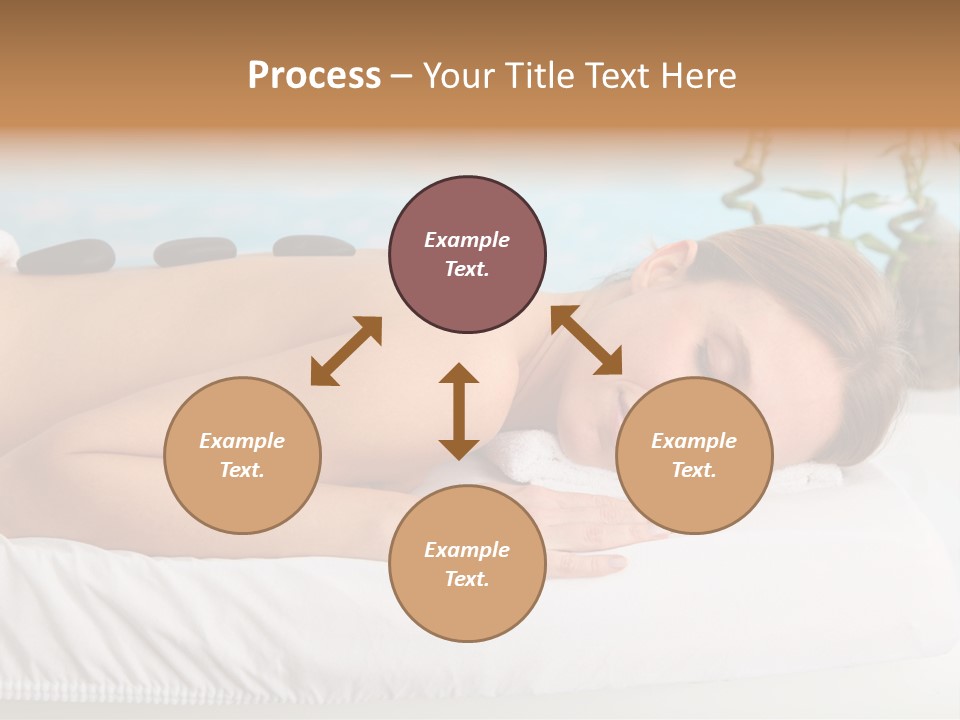 A Woman Laying Down In A Spa With Hot Stones On Her Back PowerPoint Template