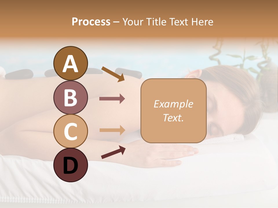 A Woman Laying Down In A Spa With Hot Stones On Her Back PowerPoint Template