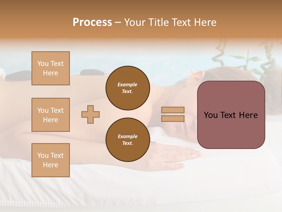 A Woman Laying Down In A Spa With Hot Stones On Her Back PowerPoint Template