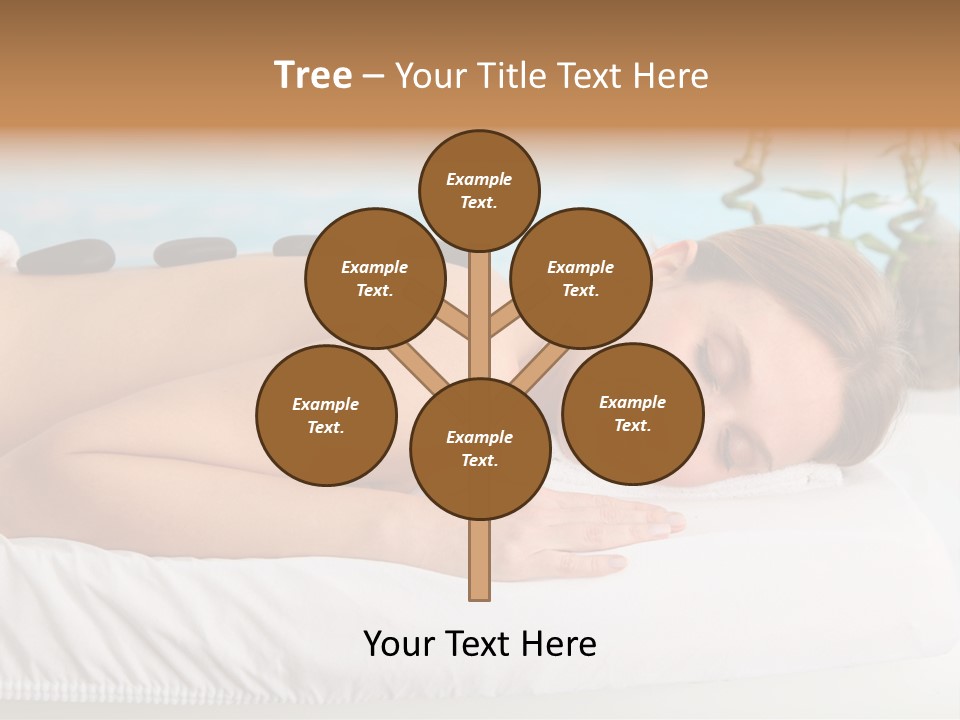 A Woman Laying Down In A Spa With Hot Stones On Her Back PowerPoint Template