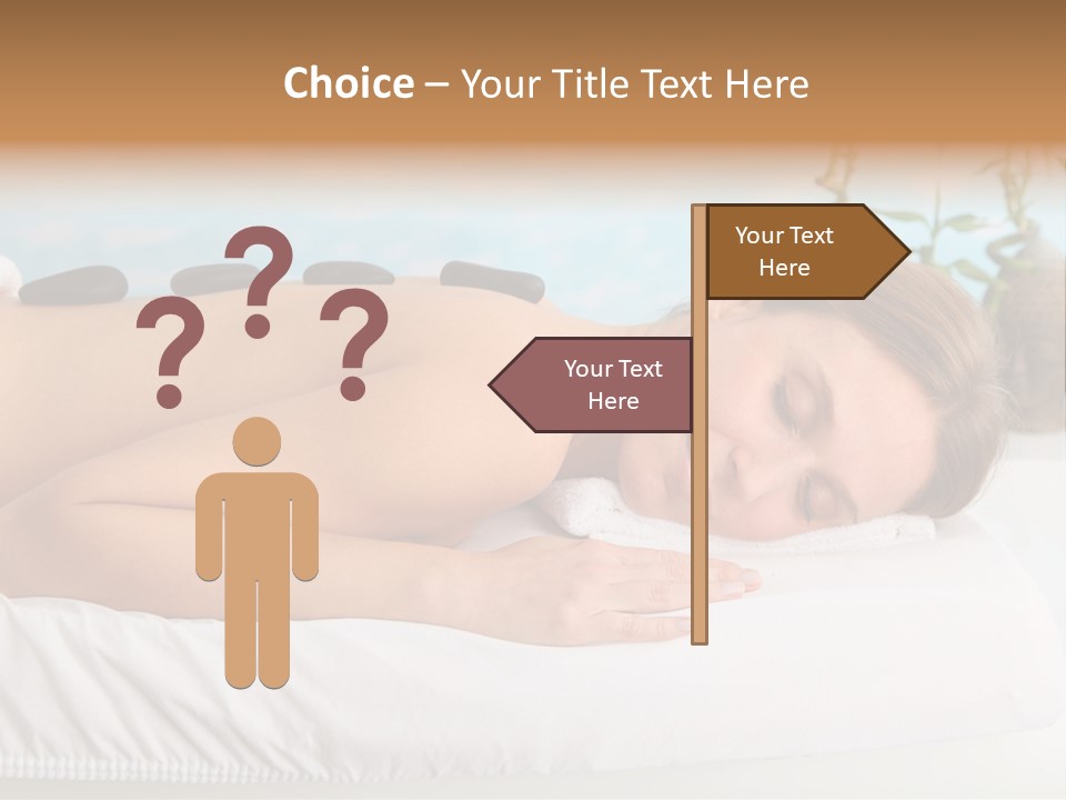 A Woman Laying Down In A Spa With Hot Stones On Her Back PowerPoint Template