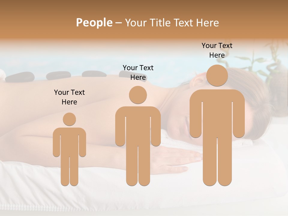 A Woman Laying Down In A Spa With Hot Stones On Her Back PowerPoint Template
