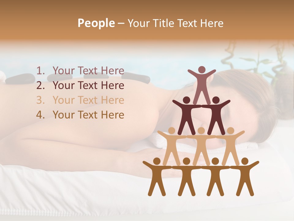 A Woman Laying Down In A Spa With Hot Stones On Her Back PowerPoint Template