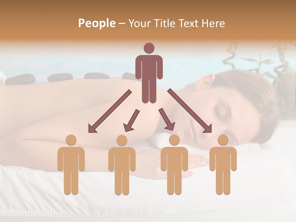 A Woman Laying Down In A Spa With Hot Stones On Her Back PowerPoint Template