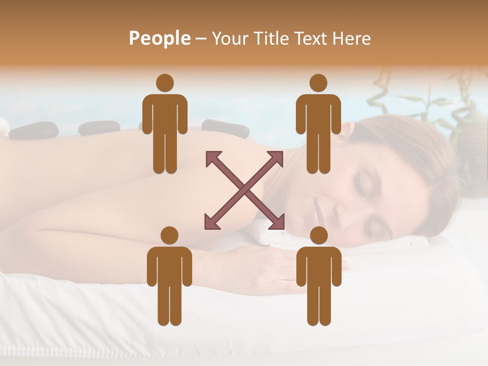A Woman Laying Down In A Spa With Hot Stones On Her Back PowerPoint Template