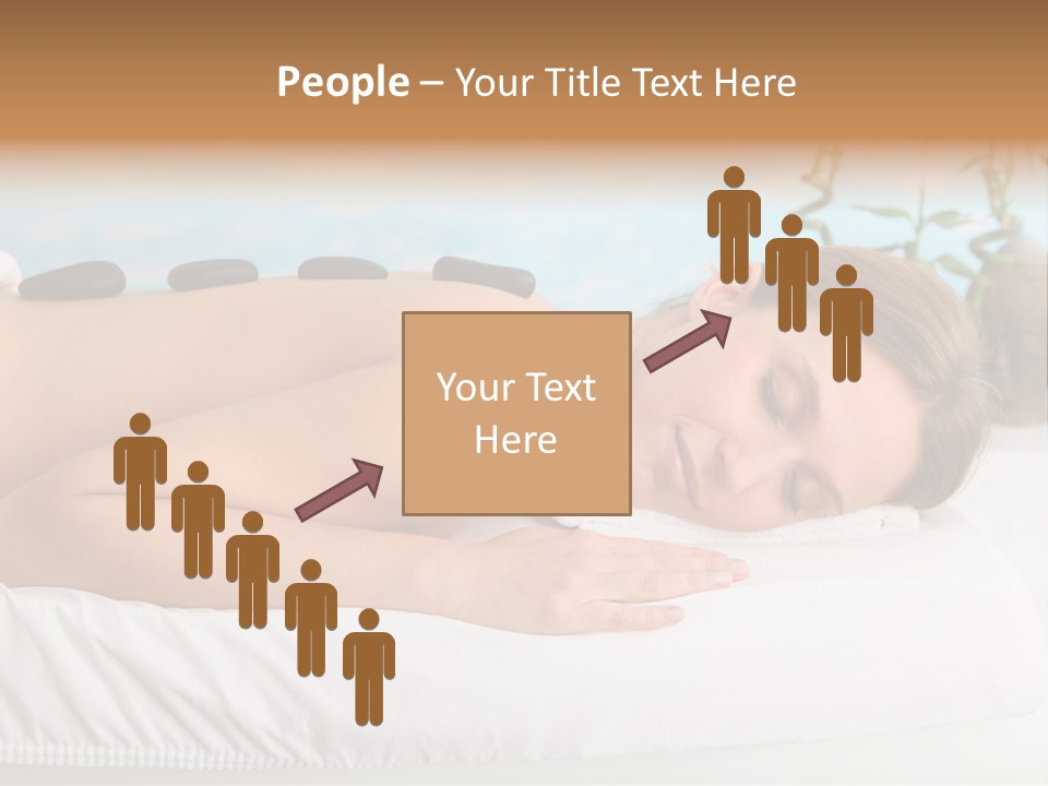 A Woman Laying Down In A Spa With Hot Stones On Her Back PowerPoint Template
