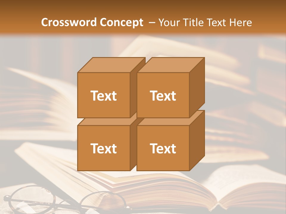 An Open Book With Glasses On Top Of It PowerPoint Template