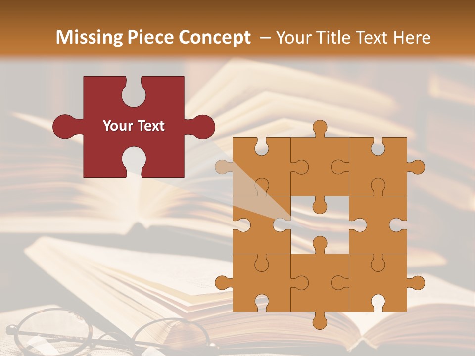 An Open Book With Glasses On Top Of It PowerPoint Template