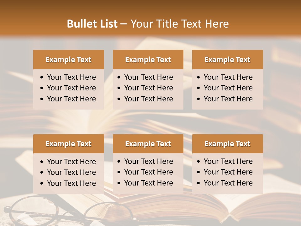 An Open Book With Glasses On Top Of It PowerPoint Template