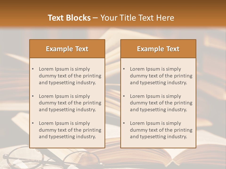 An Open Book With Glasses On Top Of It PowerPoint Template