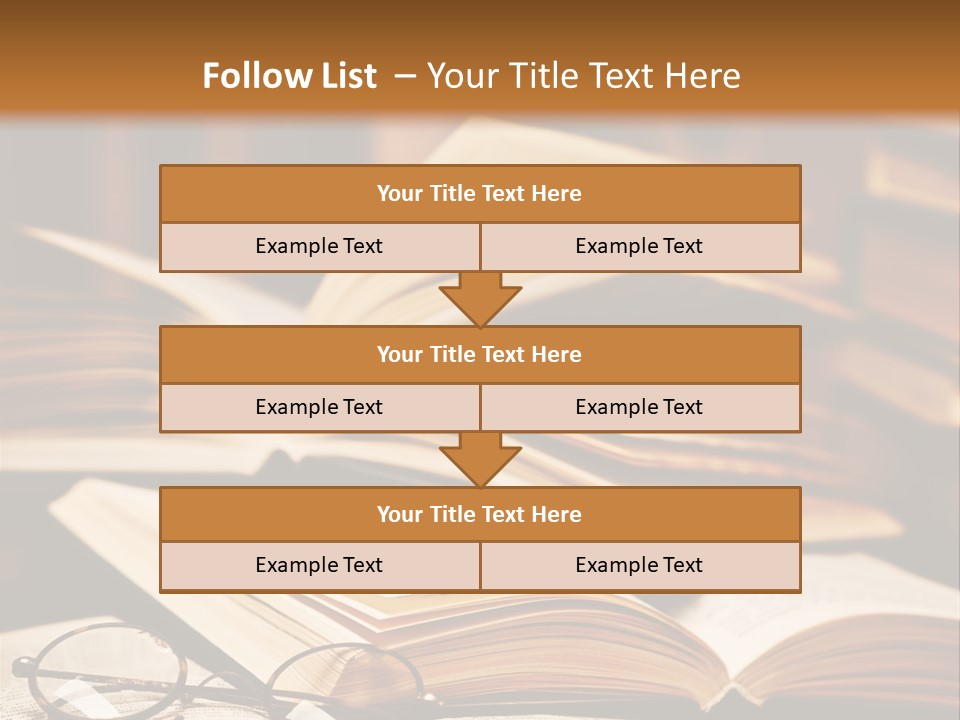 An Open Book With Glasses On Top Of It PowerPoint Template