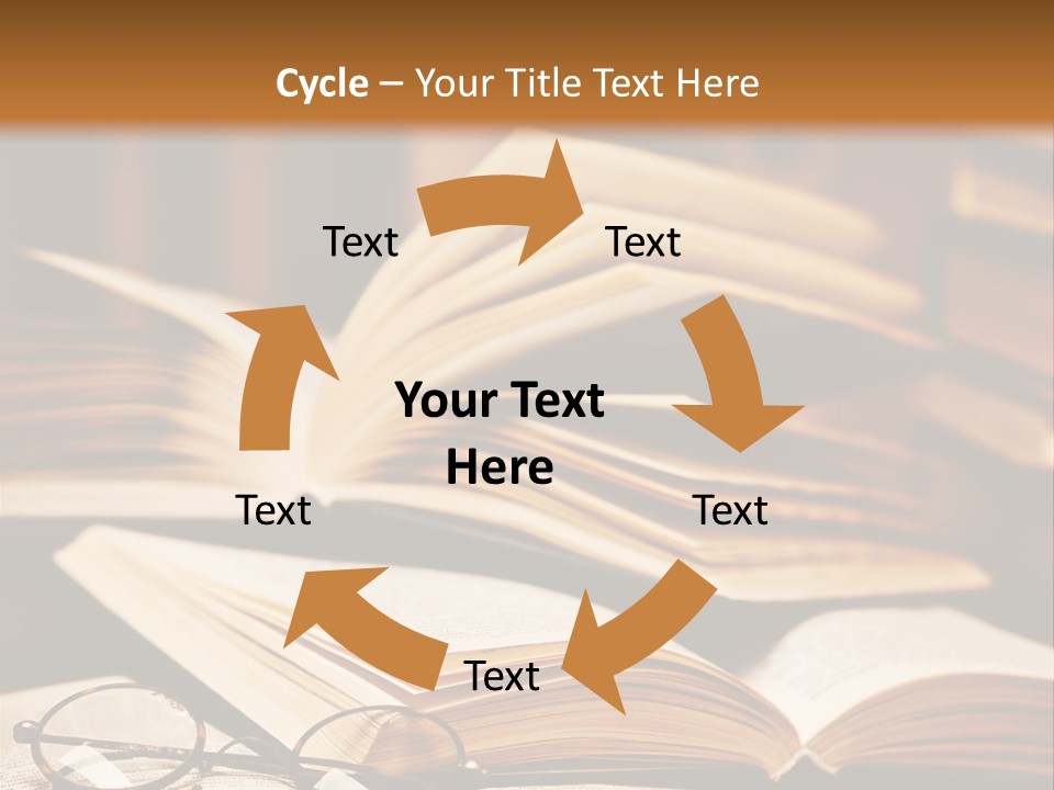An Open Book With Glasses On Top Of It PowerPoint Template
