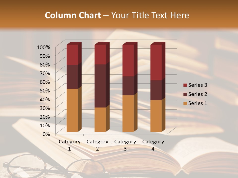 An Open Book With Glasses On Top Of It PowerPoint Template