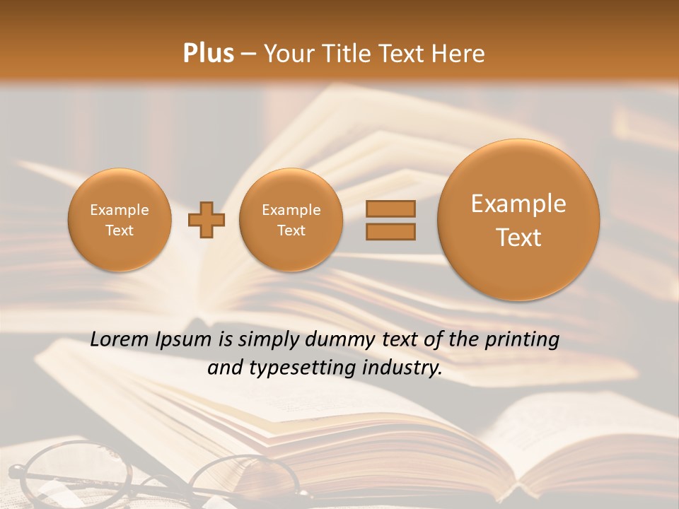 An Open Book With Glasses On Top Of It PowerPoint Template