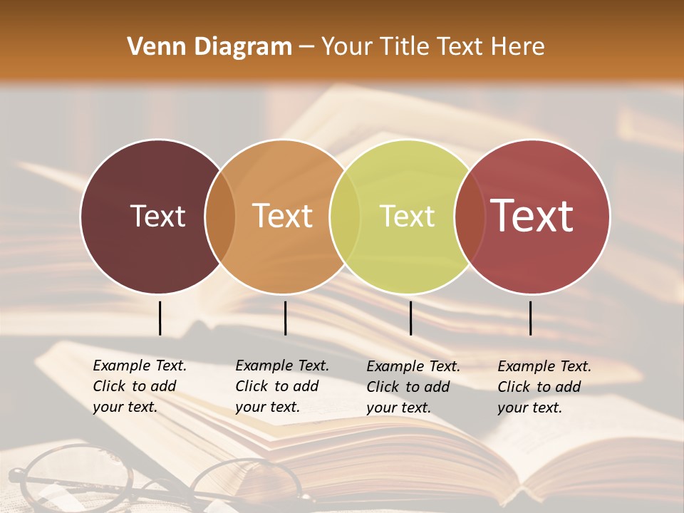 An Open Book With Glasses On Top Of It PowerPoint Template