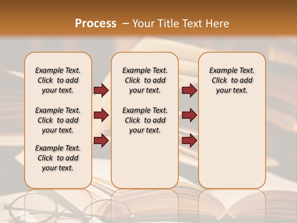 An Open Book With Glasses On Top Of It PowerPoint Template