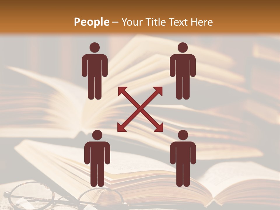 An Open Book With Glasses On Top Of It PowerPoint Template