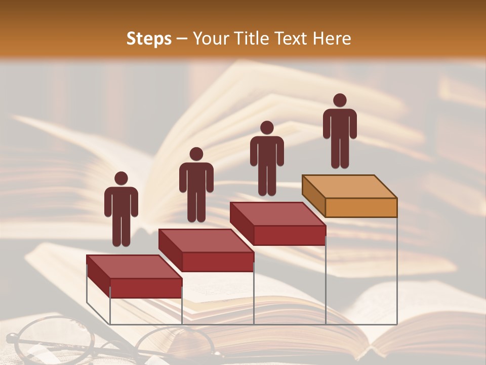 An Open Book With Glasses On Top Of It PowerPoint Template
