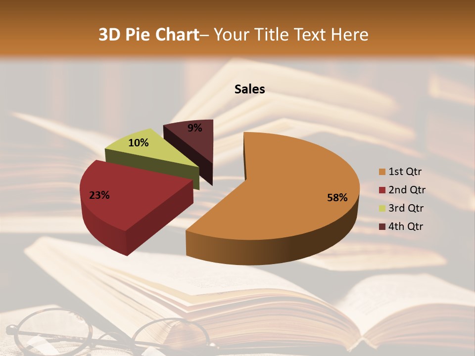 An Open Book With Glasses On Top Of It PowerPoint Template