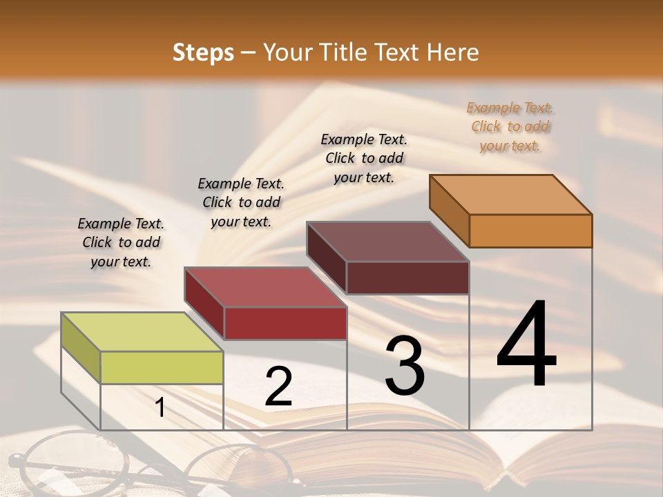An Open Book With Glasses On Top Of It PowerPoint Template