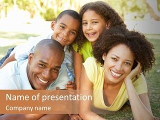 A Group Of People Laying On Top Of A Grass Covered Field PowerPoint Template