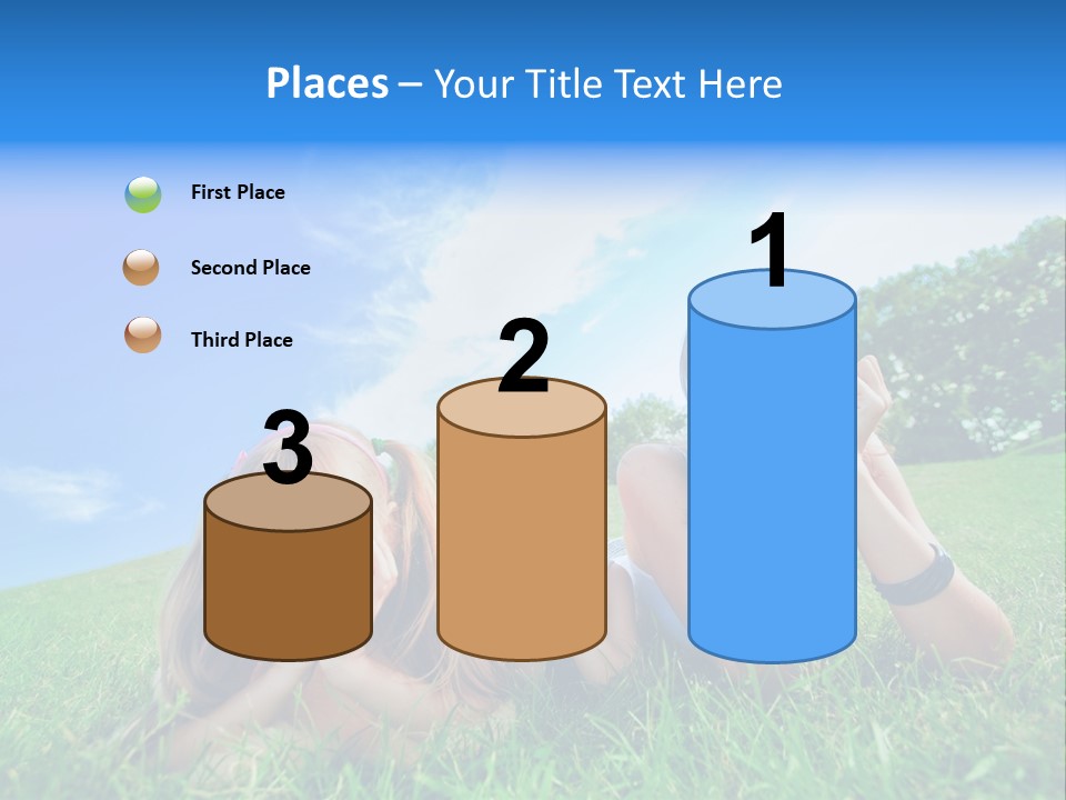 A Group Of Children Laying In The Grass PowerPoint Template