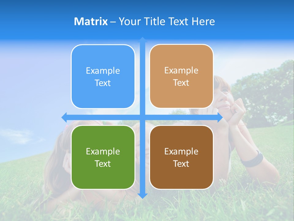 A Group Of Children Laying In The Grass PowerPoint Template