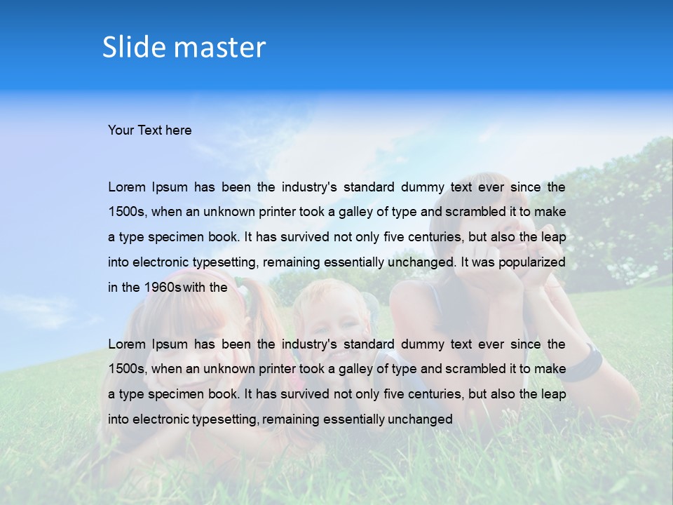 A Group Of Children Laying In The Grass PowerPoint Template