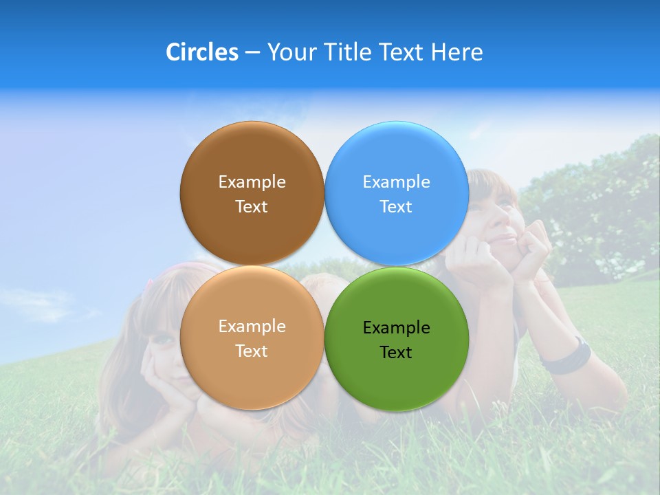 A Group Of Children Laying In The Grass PowerPoint Template