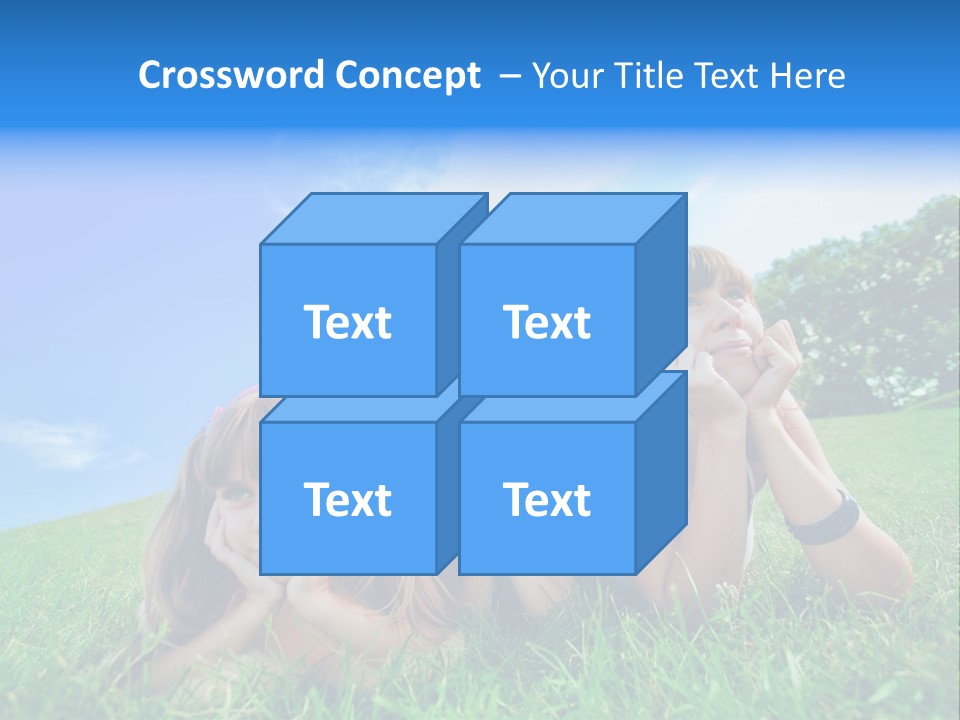 A Group Of Children Laying In The Grass PowerPoint Template