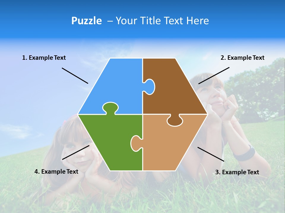 A Group Of Children Laying In The Grass PowerPoint Template