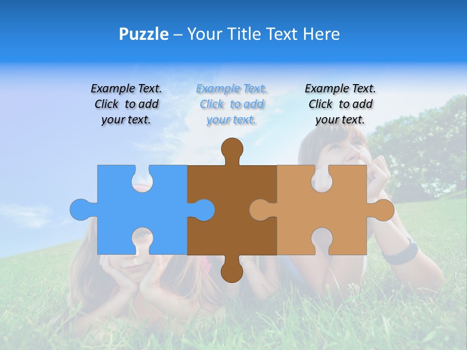 A Group Of Children Laying In The Grass PowerPoint Template