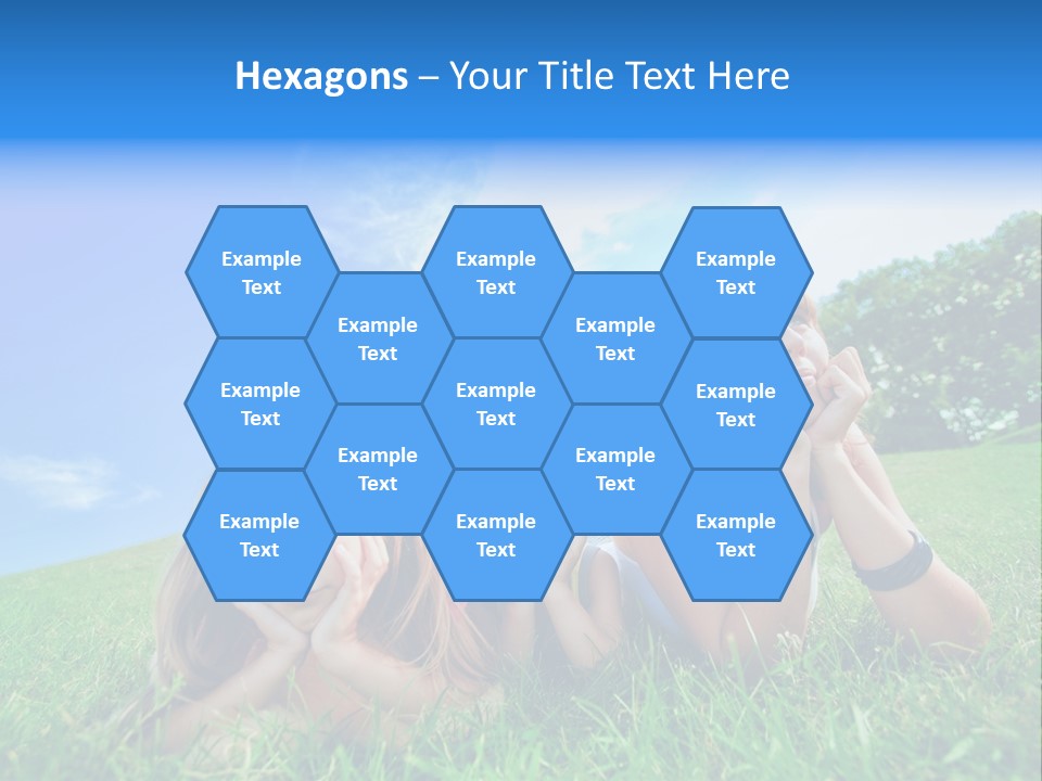 A Group Of Children Laying In The Grass PowerPoint Template
