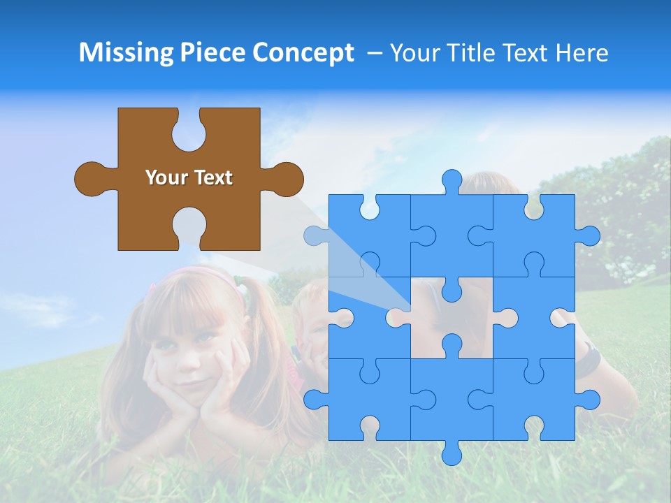 A Group Of Children Laying In The Grass PowerPoint Template