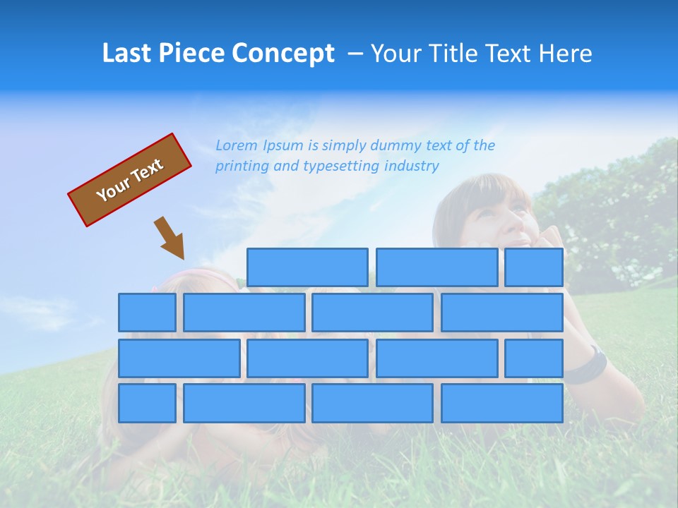 A Group Of Children Laying In The Grass PowerPoint Template