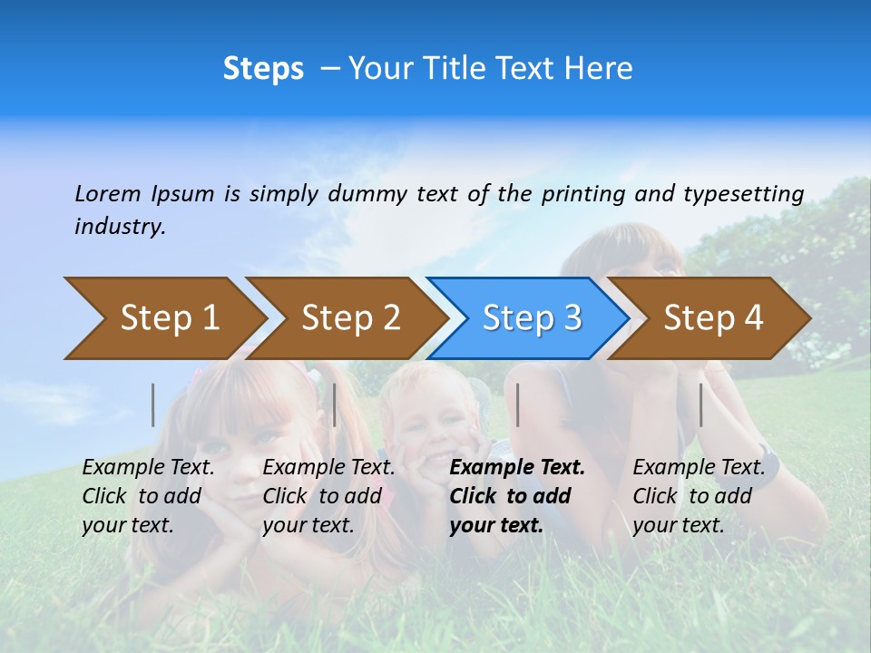 A Group Of Children Laying In The Grass PowerPoint Template