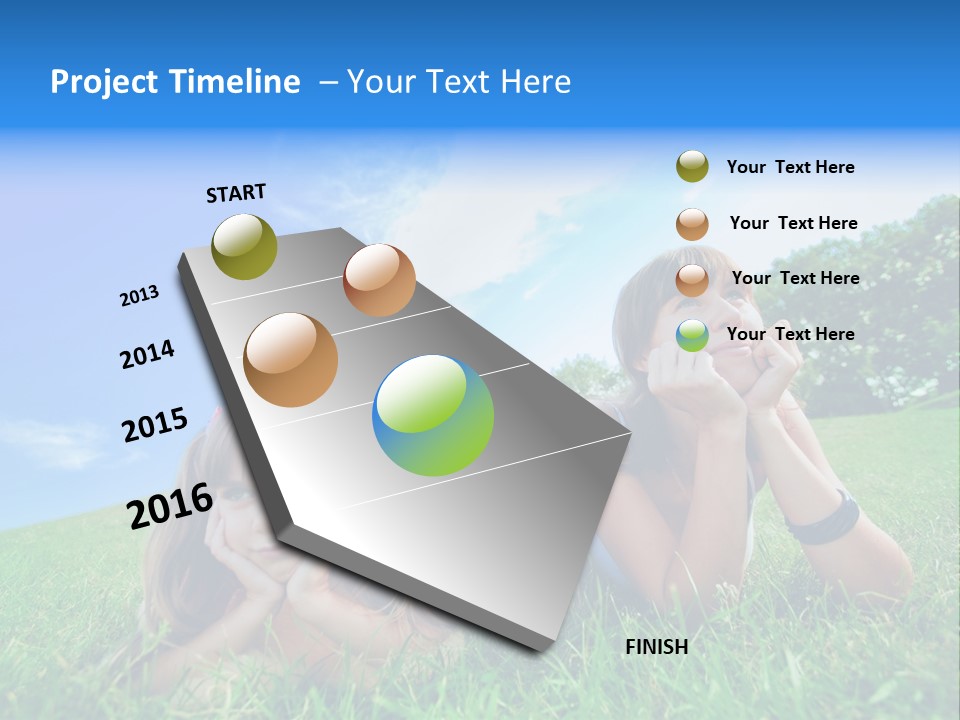 A Group Of Children Laying In The Grass PowerPoint Template