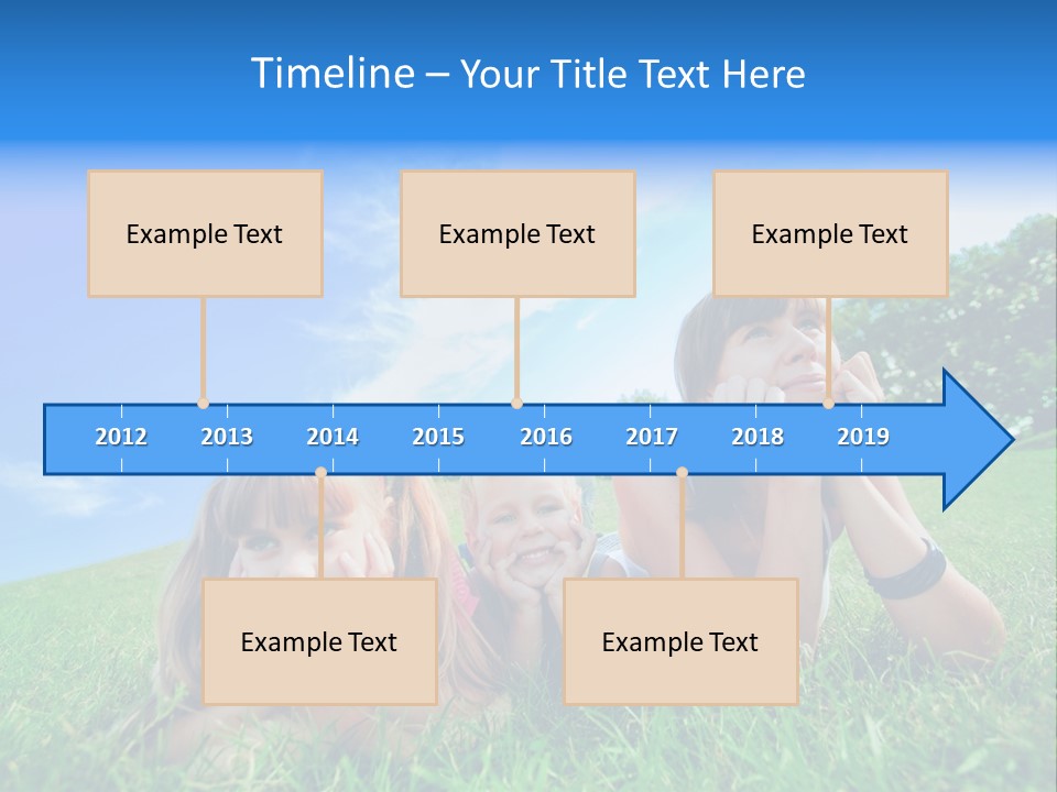A Group Of Children Laying In The Grass PowerPoint Template
