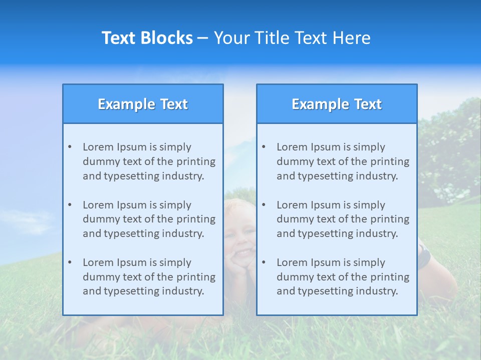 A Group Of Children Laying In The Grass PowerPoint Template
