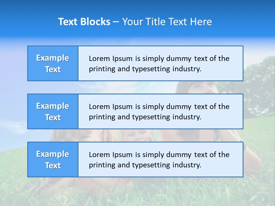 A Group Of Children Laying In The Grass PowerPoint Template