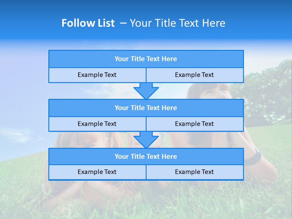 A Group Of Children Laying In The Grass PowerPoint Template