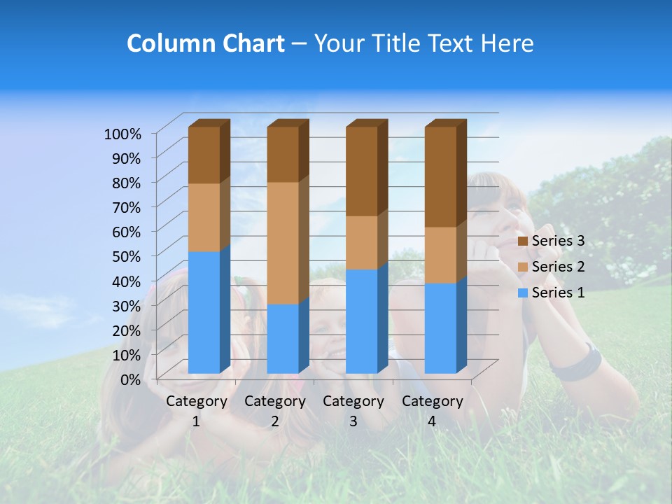 A Group Of Children Laying In The Grass PowerPoint Template