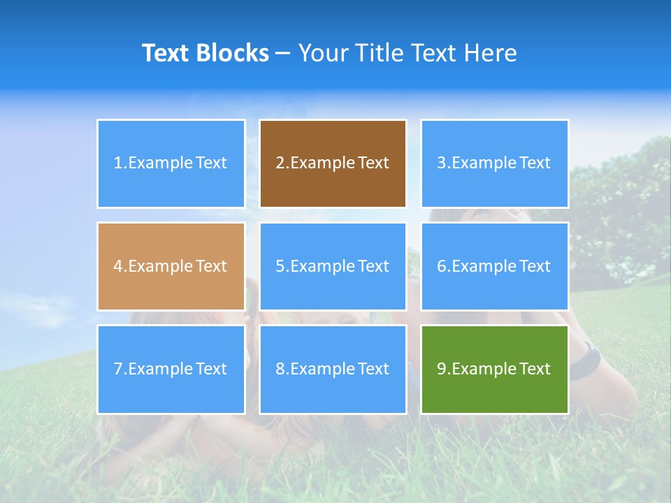 A Group Of Children Laying In The Grass PowerPoint Template