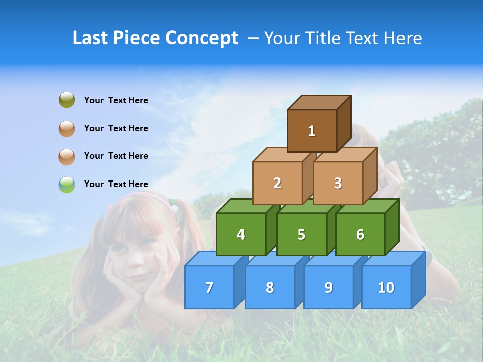 A Group Of Children Laying In The Grass PowerPoint Template