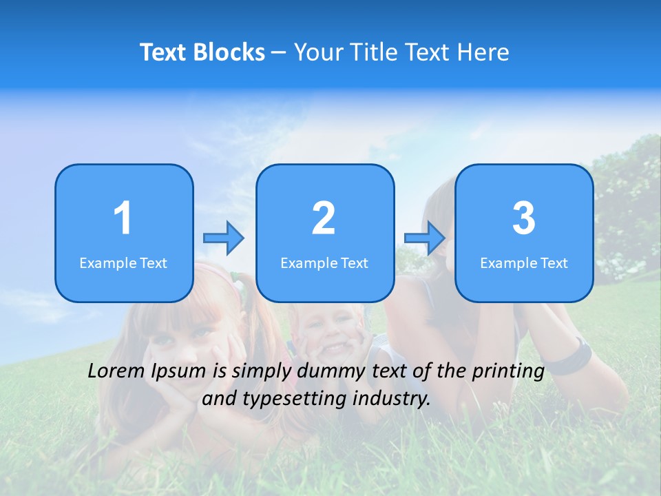 A Group Of Children Laying In The Grass PowerPoint Template
