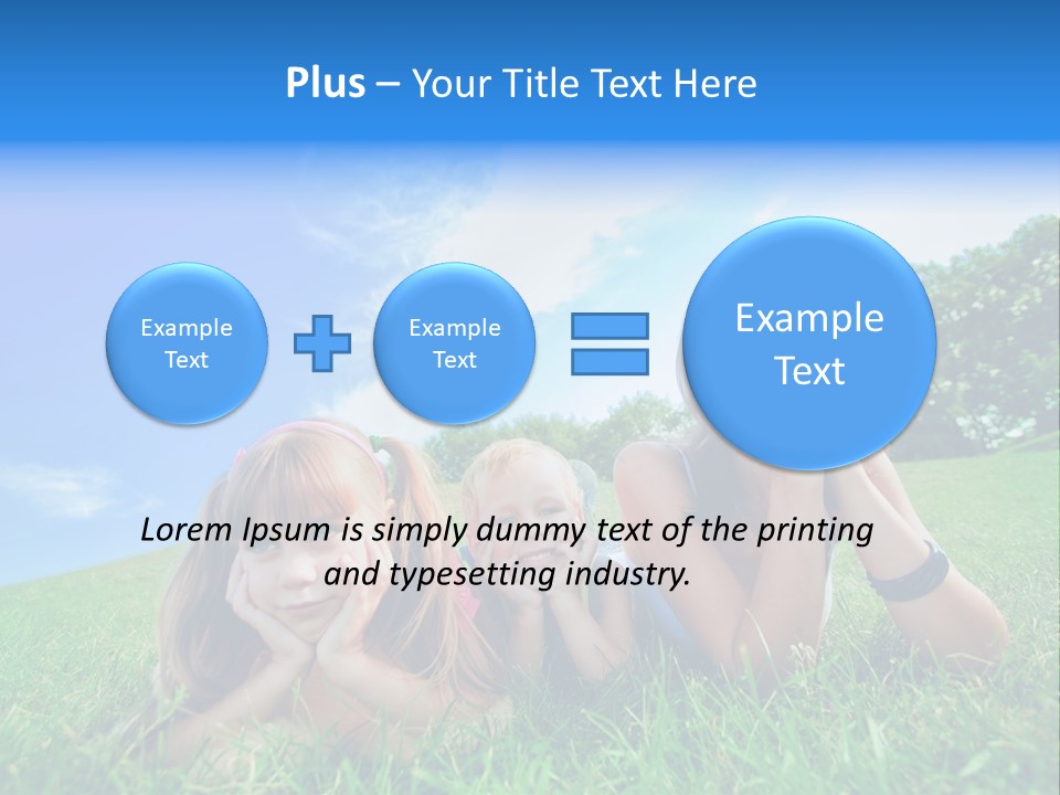 A Group Of Children Laying In The Grass PowerPoint Template
