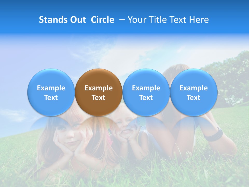 A Group Of Children Laying In The Grass PowerPoint Template