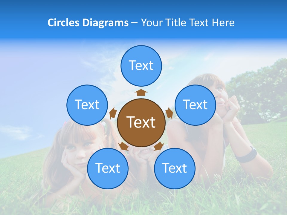 A Group Of Children Laying In The Grass PowerPoint Template