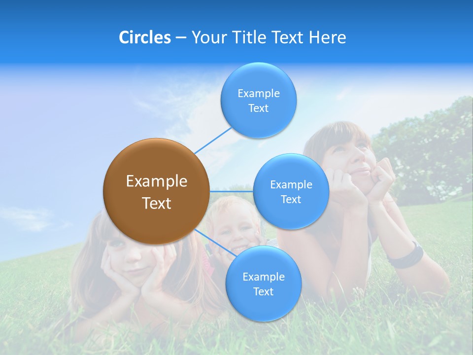 A Group Of Children Laying In The Grass PowerPoint Template